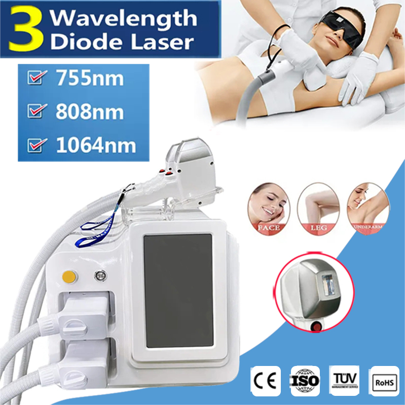 

Professional Permanent 808Nm Diode Laser Hair Removal Machine 2handles Soft Light Alexandrite Lazer Epilator 80 Million Shots