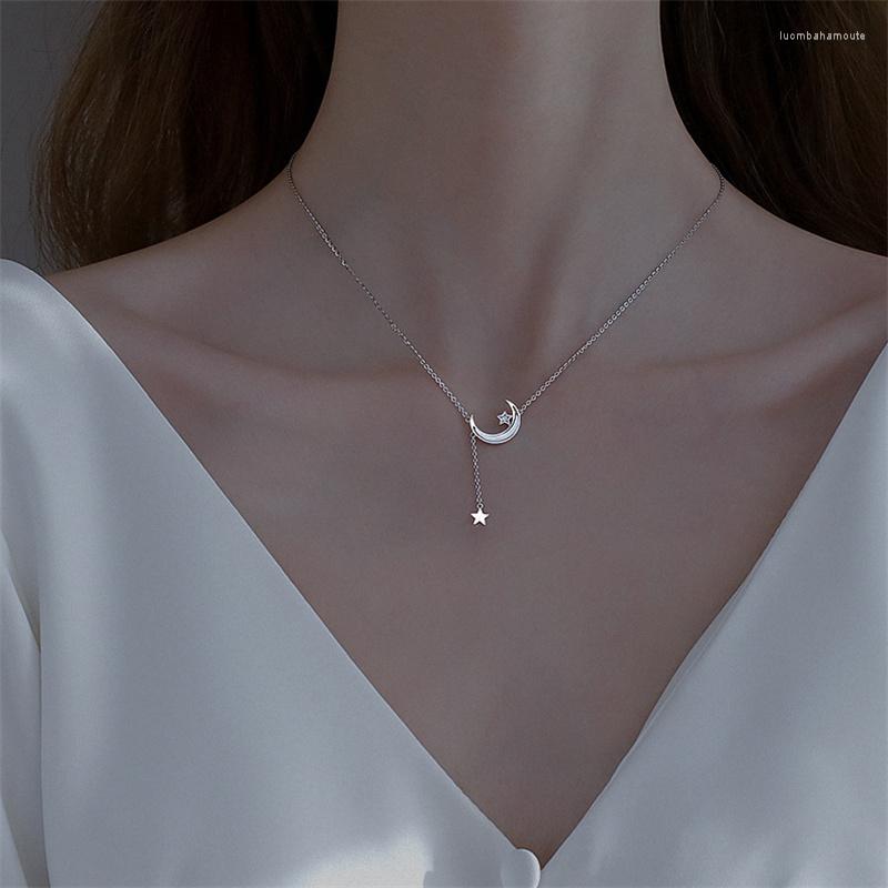 

Pendant Necklaces Trendy Moon Tassel Necklace Star Shaped Collarbone Chain For Women Fashion Jewelry Accessories Gift