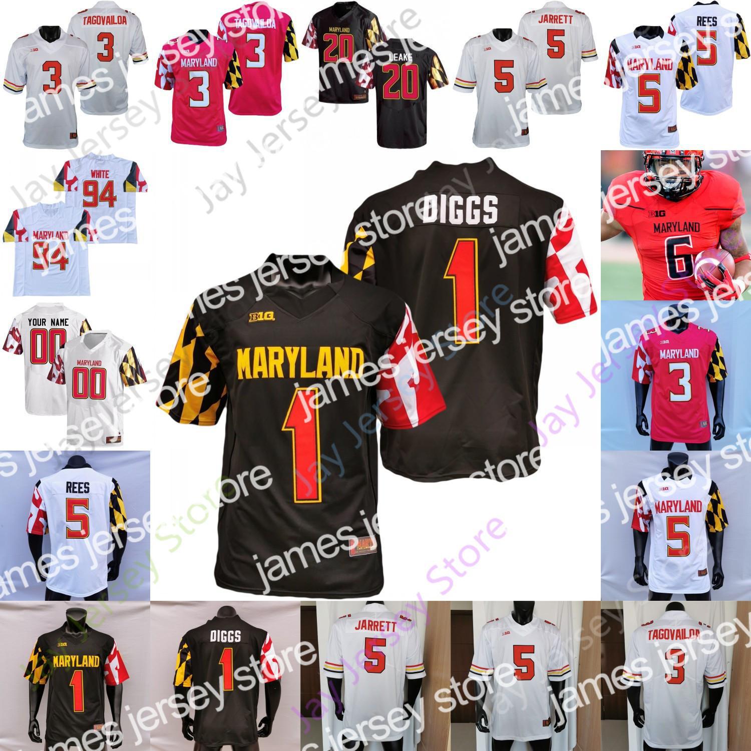 

James Maryland Terrapins Football Jersey NCAA College Dontay Demus Jr.Stefon Diggs Taulia Tagovailoa Rakim Jarrett Tayon Fleet-Davis Isaiah, Red ix
