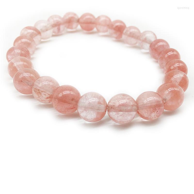 

Strand 2023 Summer Style Natural Stone Beads Bracelet Women Men Pink Orange Beaded Stretch Bracelets Bangles Crystal Jewelry