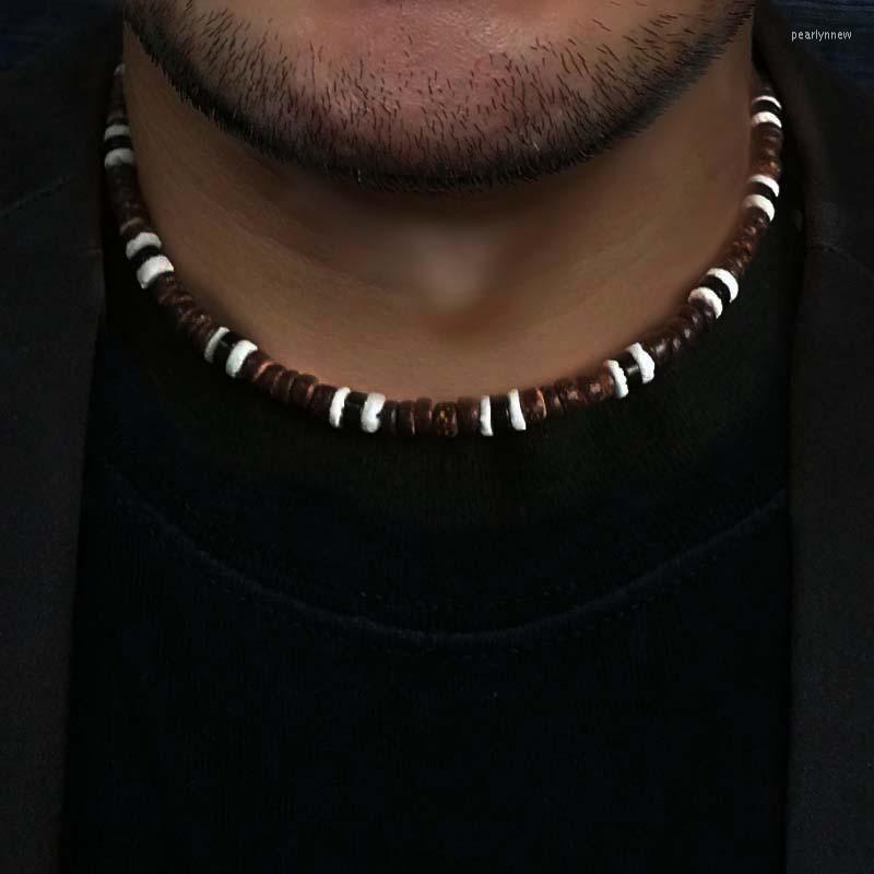 

Choker Chokers Trendy Handmade Vintage Coconut Shell Beads Necklace For Men Summer Simple Geometric Ethnic Surfer Tribal JewelryChokers