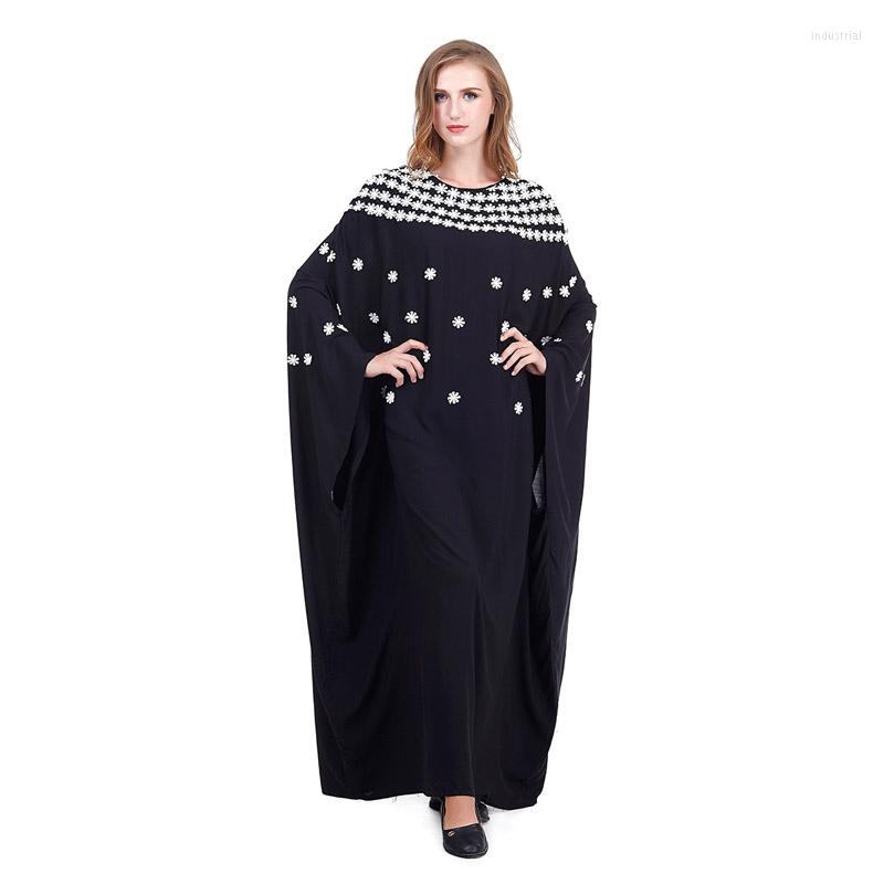 

Ethnic Clothing Muslim Abaya Dubai Dress Spring And Autumn Women's Embroidered Bat Sleeve Arabic Loose Casual Kaftans For Women Plus