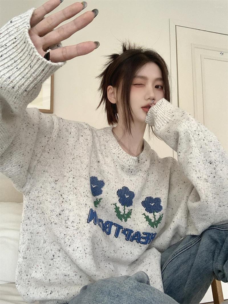 

Women's Sweaters Han Edition Retro Flower Long Sleeve Turtleneck Sweater Jacket, The picture color