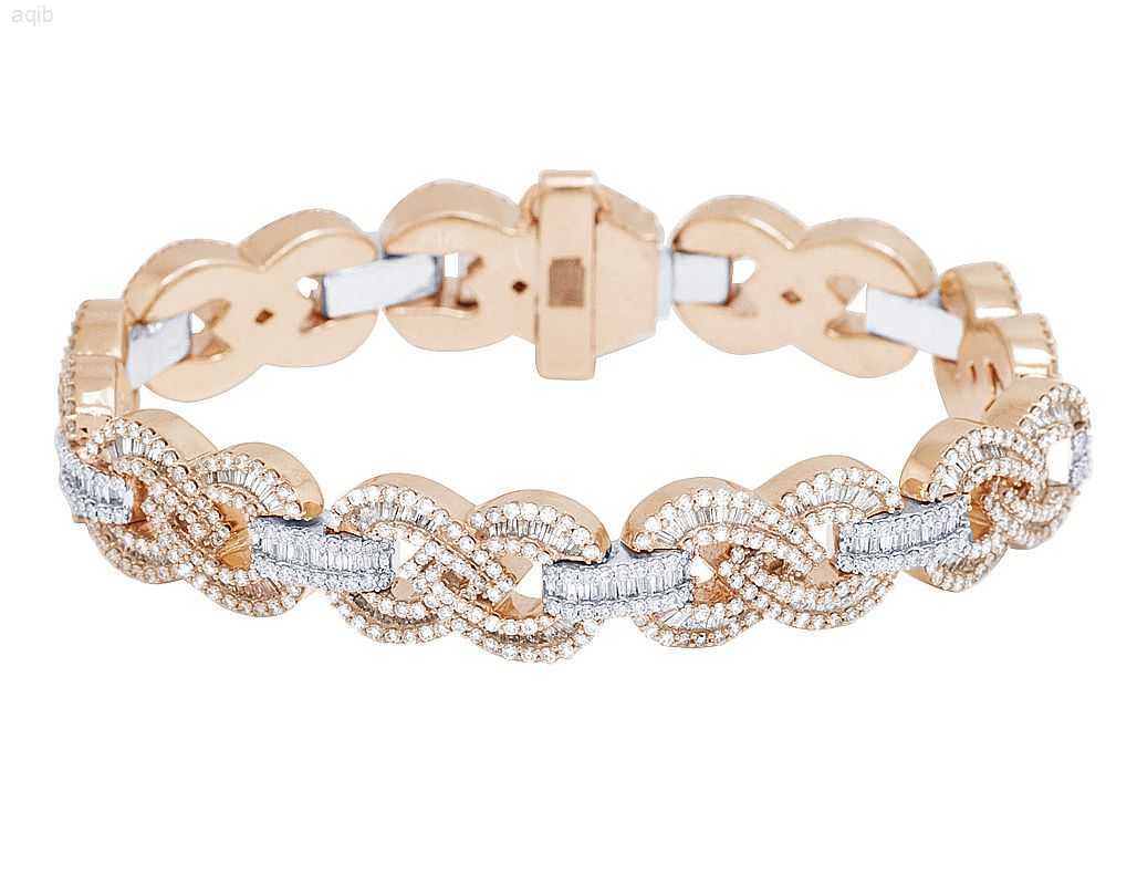 

Iced Out Bling Rectangle 5a Cubic Zirconia Cz Infinity Chain Bracelet for Men