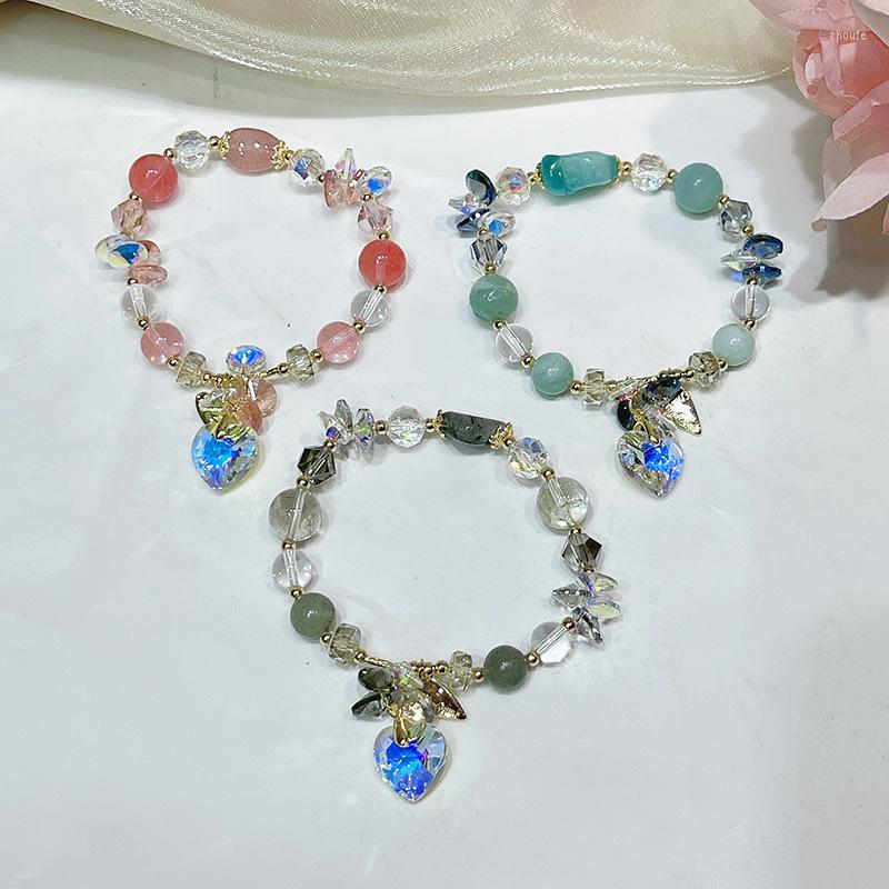 

Bangle Crystal Natural Stone Couple Bracelet Beads Buckle Lucky Bracelets