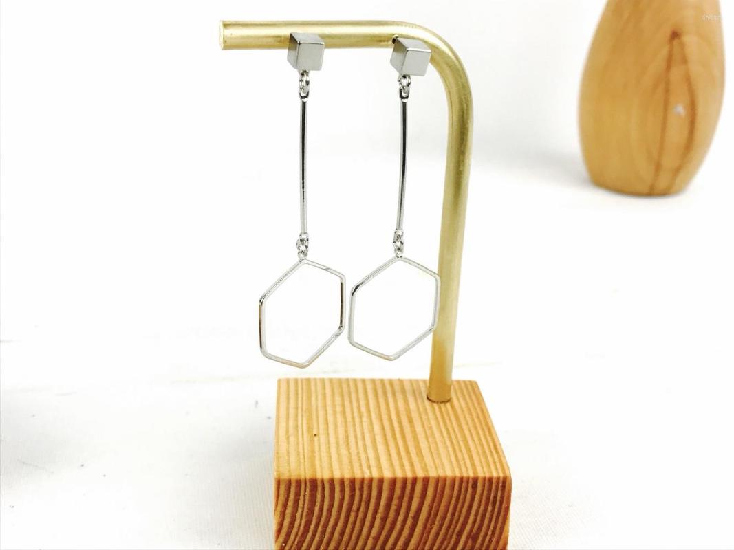 

Jewelry Pouches Elegant Solid Wood Metal Stick Earrings Display Holder Stand Rack