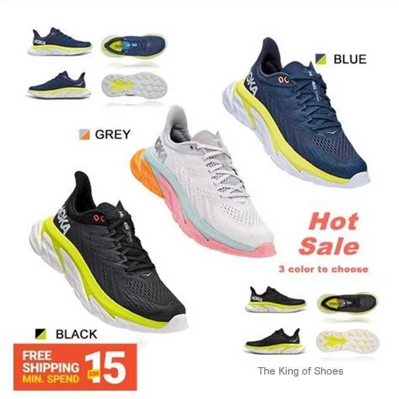 

2023 Running Shoes Men Lightweight With Cushioning Breathable Antiskid Authentic Hoka One Clifton 7 Edge And Women, Back