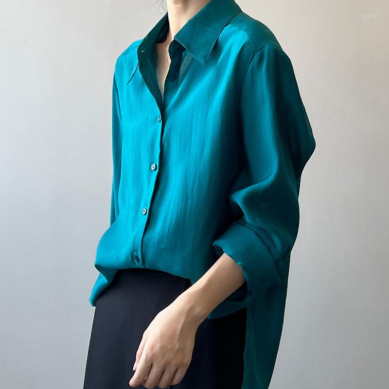 

Women's Blouses 2023 Autumn Women's Blouse And Shirts Ladies Korean Fashion Casual Long Sleeves Button Up Fine Elegant Clothing Female, Beige