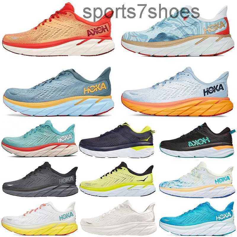 

hoka shoes low2022 Women Men Running Shoe HOKA ONE Clifton 8 Aquarelle Blue Fog Cantaloupe Fiesta Training Sneakers runing Clifton, C3 36-45 black