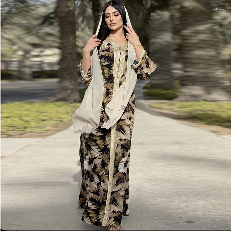 

Ethnic Clothing And Pakistani Printing Large Size Ramadan Arabic Robe Abaya Evening Dress Islamic Long Skirt