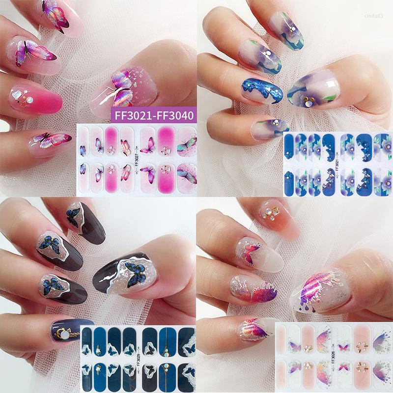 

Nail Stickers 1Sheet Self-Adhesive Fashion Butterfly Design Sliders Charming 3D Foils Manicure Decorations