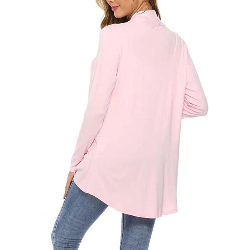 

Women' Knits & Tees Chic Coat Solid Color Casual Autumn Long Cardigan Spring JacketWomen, Black