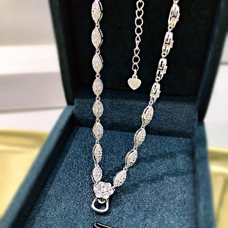 

Chains Sterling Silver Necklace Clavicle Chain Matching Pendant Mother's Day Gift Adjustable Length JewelryChains