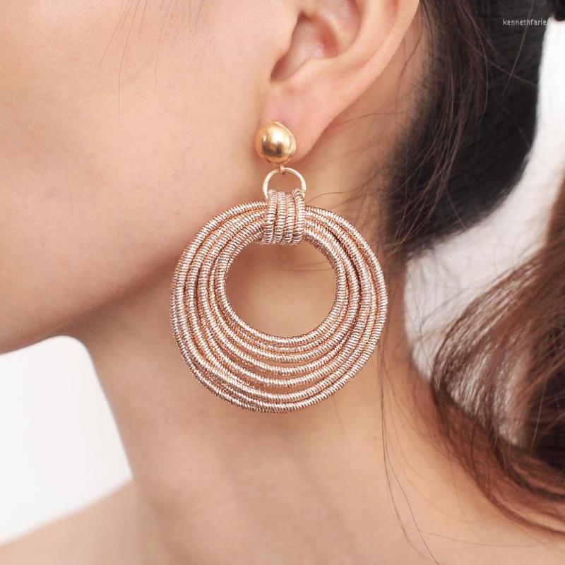 

Dangle Earrings Vintage Metal Hoop Multilayer For Women Statement Bohemian Circular Big Fashion Party Jewelry