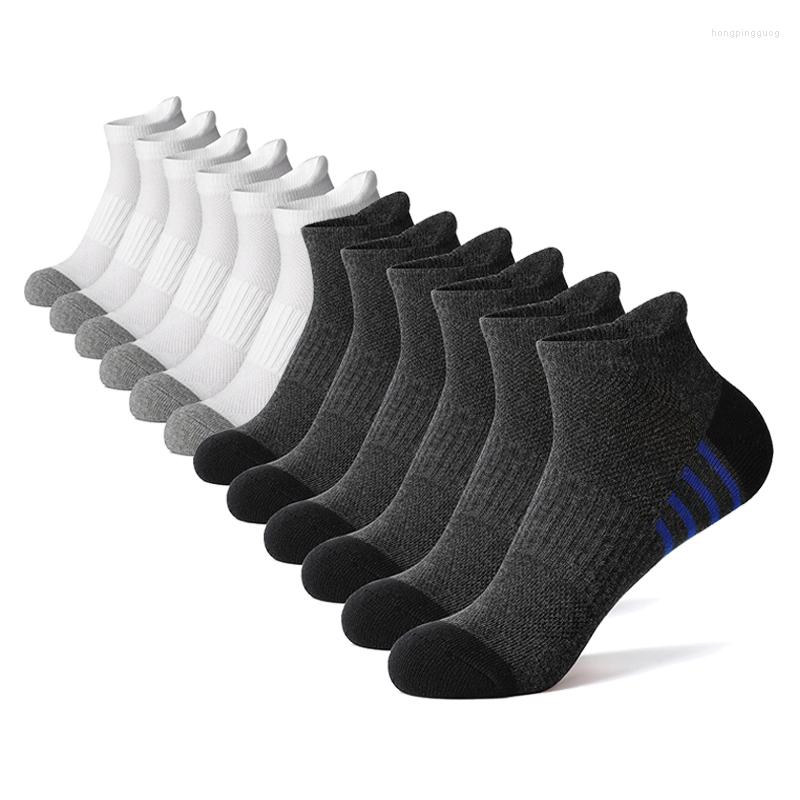 

Women and men Socks 6/12 Pairs Combed Cotton Casual Men Business Stripe Sports Breathable Mesh Male&Women High Quality Short Ankle Sock, 6 stripe-white