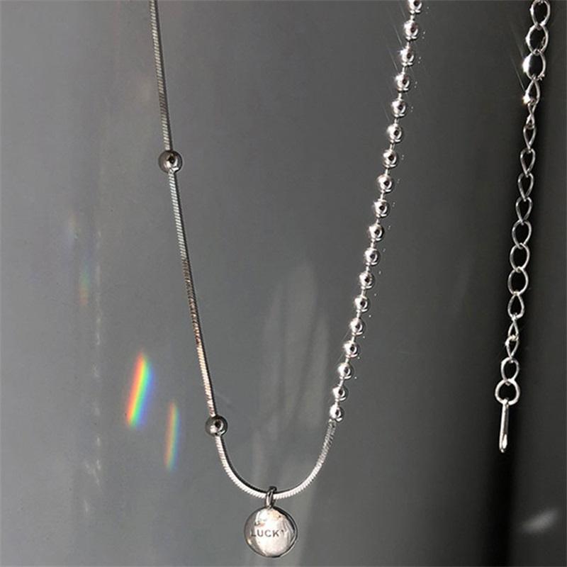 

Pendant Necklaces Choker For Women Real 925 Sterling Silver Short Chain Round Clavicle Cute JewelryPendant