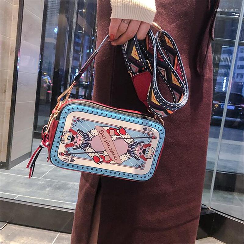 

Evening Bags Fashion Poker Cat Design Shoulder Women Wide Strap Crossbody Lady Funny Messenger Bag Chic Small Purse Female 2023, Black