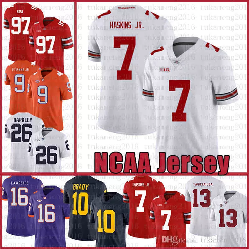 

NCAA Ohio State Buckeyes 97 Nick Bosa 7 Dwayne Haskins Jr American football Jersey Saquon Barkley Trevor Lawrence EDERF Brady Saquon Barkley, Ncaa (laohu)