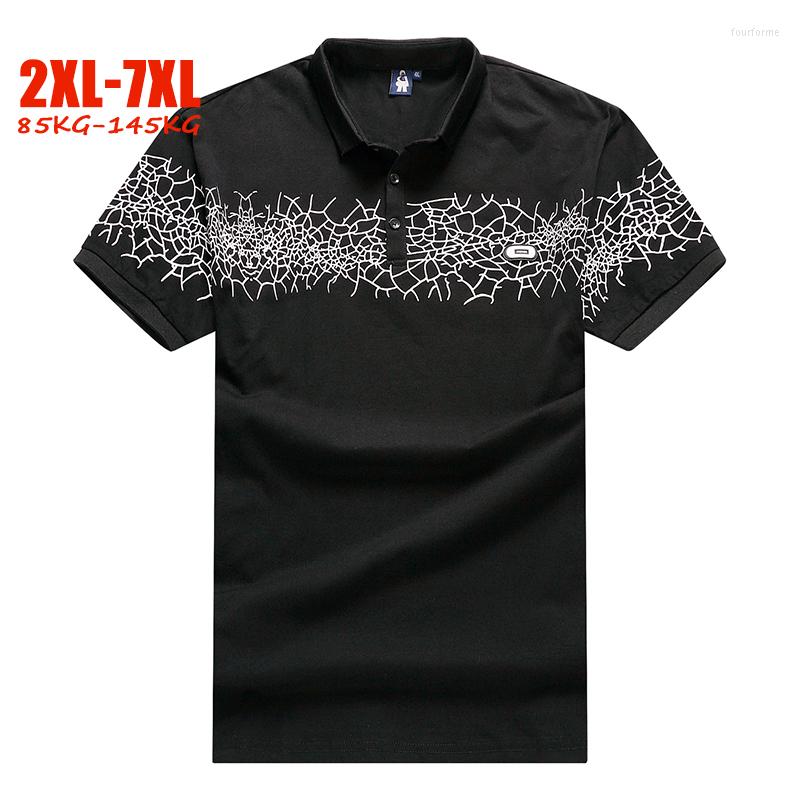

Men's Polos Brand Big Size Summer Shirt Men Lycra Cotton Casual Loose Mens Shirts 5XL 6XL 7XL Plus Short Sleeve, Black