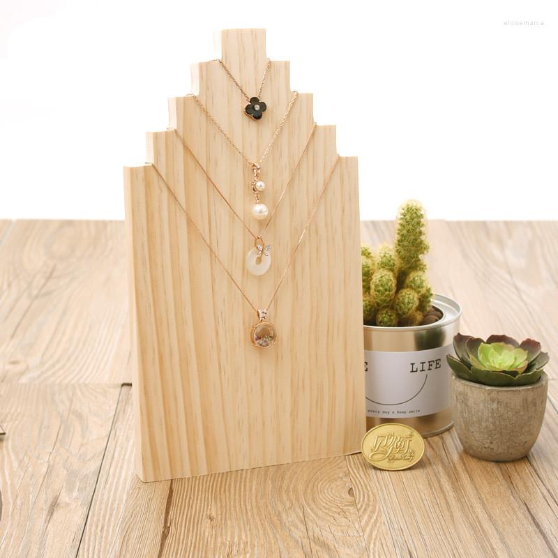 

Jewelry Pouches Fashion Solid Wood Necklace Display Bust Pendant Stand Chain Holder