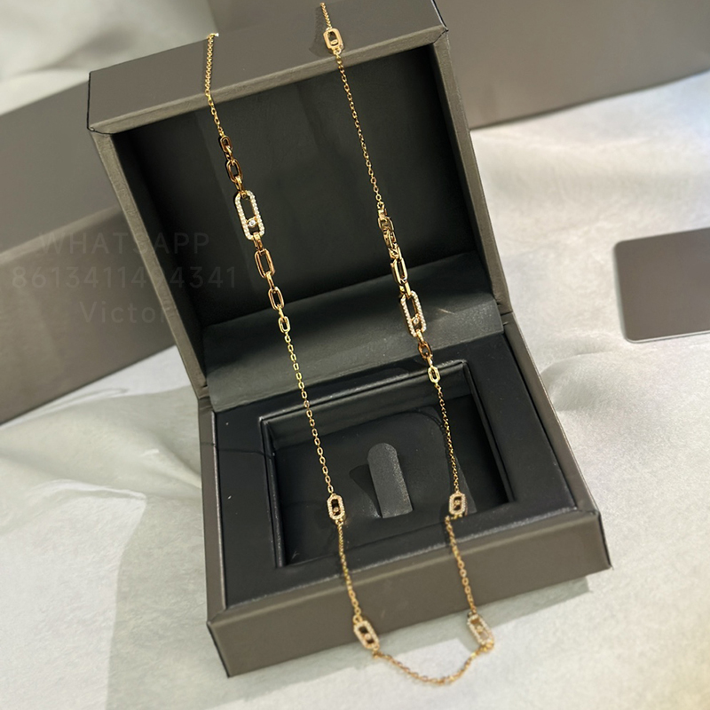 

Messiika MOVE UNO Long necklace designer necklace for woman luxury diamond Gold plated 18K Sterling Silver official reproductions Never fade exquisite gift 002