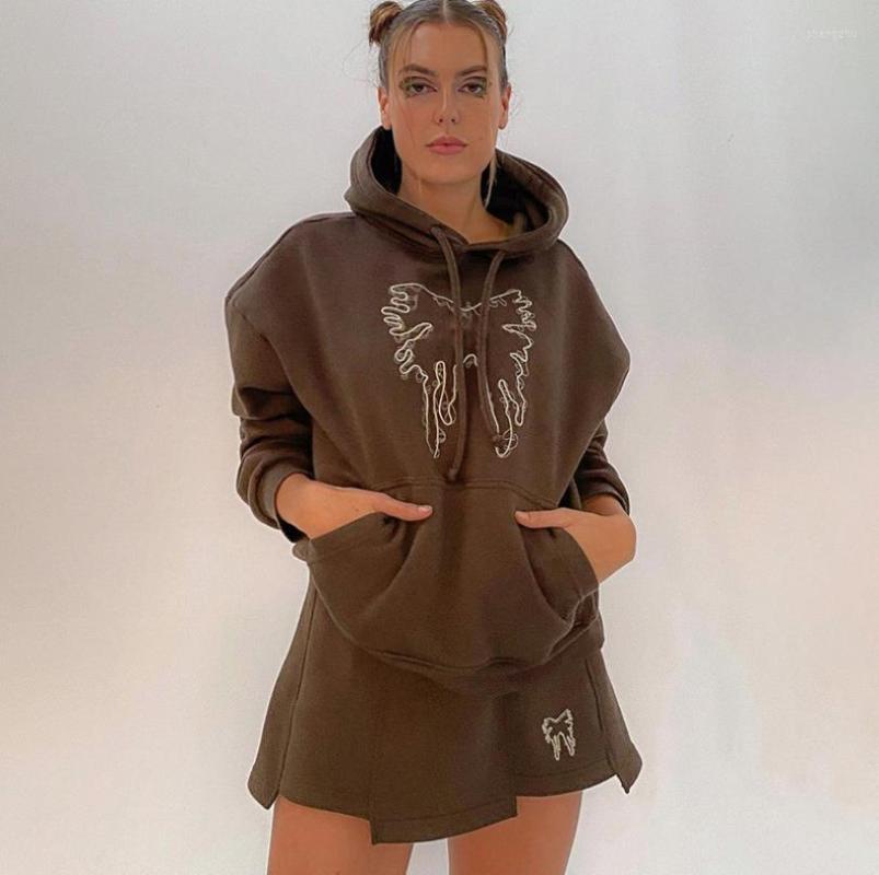 

Work Dresses Autumn Casual Womens Sweatshirts Dress Sets Fashion Women' Long Sleeve Hoodies Outfit Set Hooded Sweatshirt Skrits