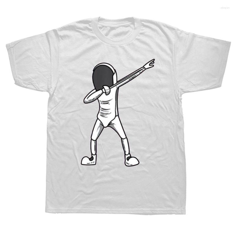

Men's T Shirts Funny Dabbing Fencing Sports Graphic Cotton Streetwear Short Sleeve Birthday Gifts Summer Style T-shirt Mens Clothing, Black