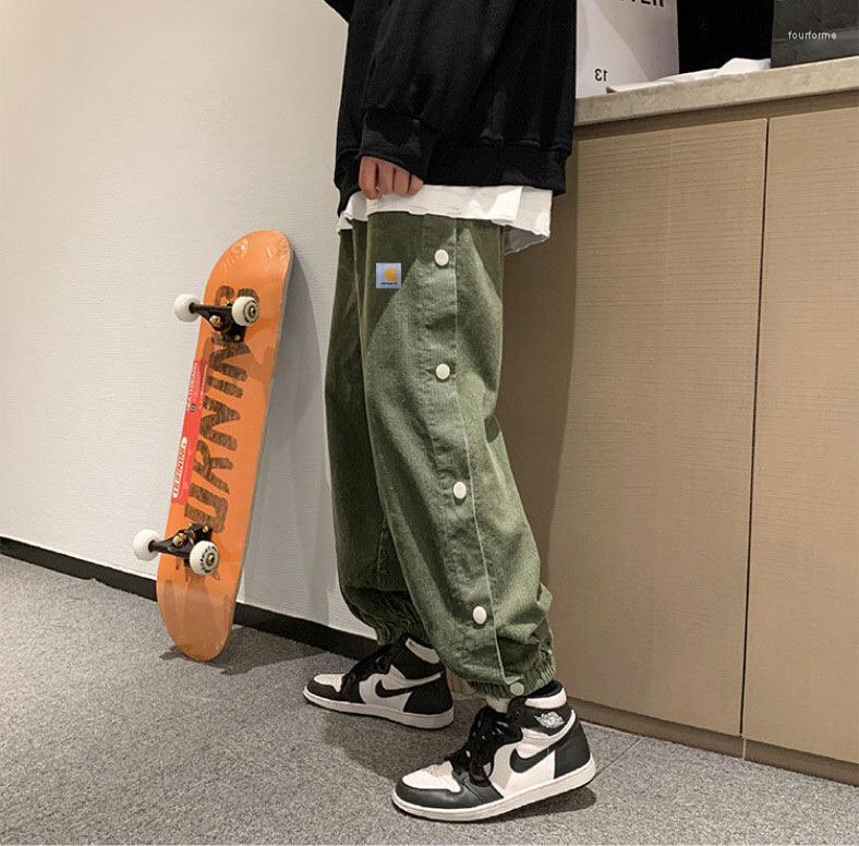 

Men's Pants 2023 Spring And Winter Men's Corduroy Double-Breasted Casual Comfortable High Street Japanese Fresh Loose Leggings, Black