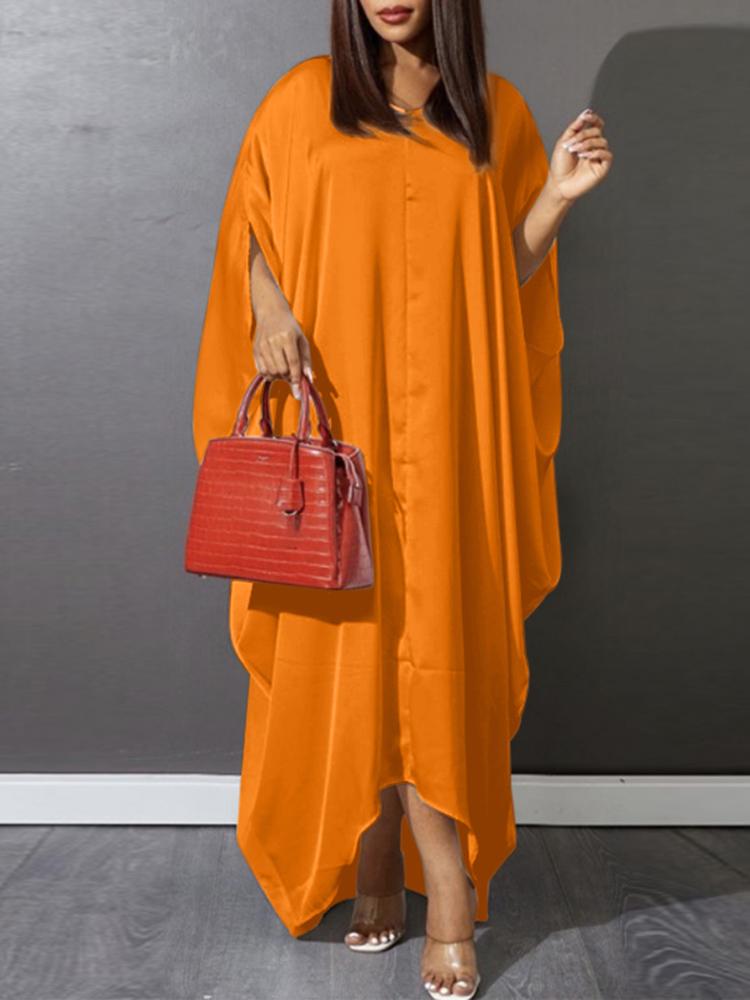 

Casual Dresses Party Dress Women Maxi Long VONDA 2023 Summer Half Sleeve Irregular Vestidos Beach Holiday Sundress Robe FemmeCasual, Yellow