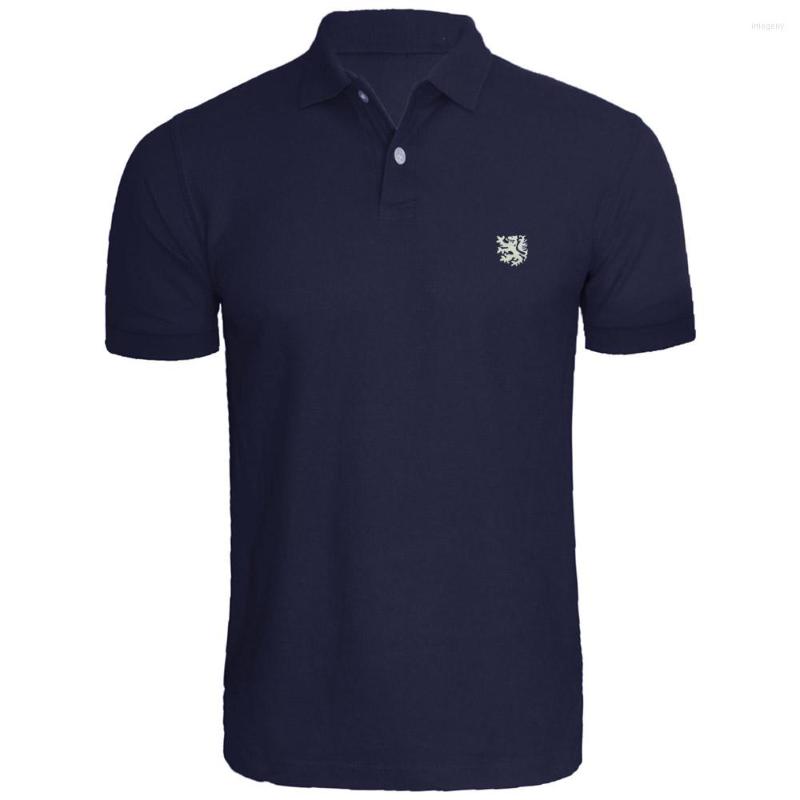 

Men's Polos Mens Netherlands Lion Embroidered Shirts Men, Gray