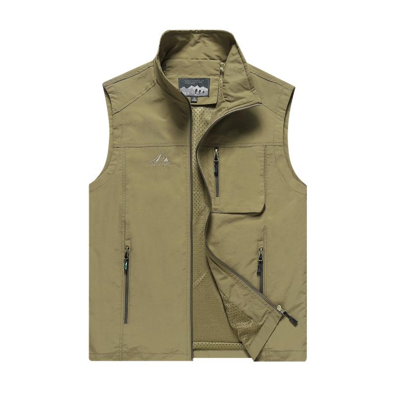 

Men's Vests Vest Coat Men Plus Size -7XL Spring Summer Outwear Breathable Mesh Tactical Stand Collar Waistcoat, Black