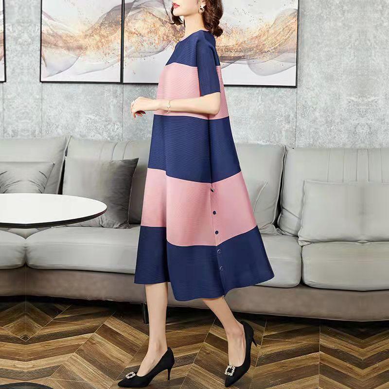 

Party Dresses 2023 Korean Version Of The Fashion Loose Meat-covering Temperament Casual Large Size Women's Round Neck Dress Women, Black