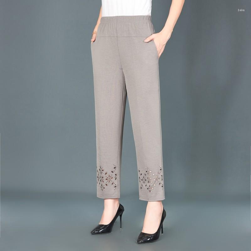 

Women's Pants Spring Autumn Womens Cropped For Women Hollow Out Femme High Waist Black Short Trousers Casual Baggy  -5XL