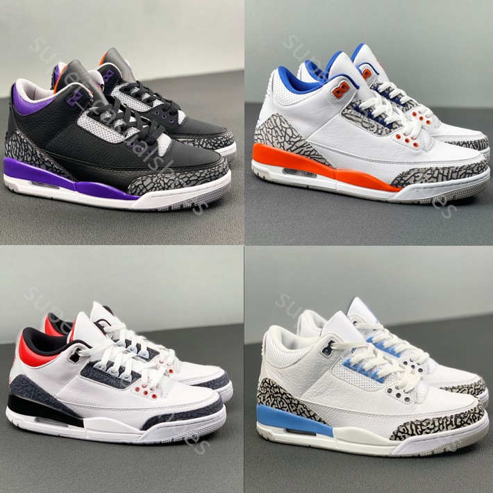 

Top Men Casual Shoes Jumpmans 3 Mens Sneakers White Red Blue Suede Sport Royal Chrome Men High top Athletic Trainers Size 40-47, 18