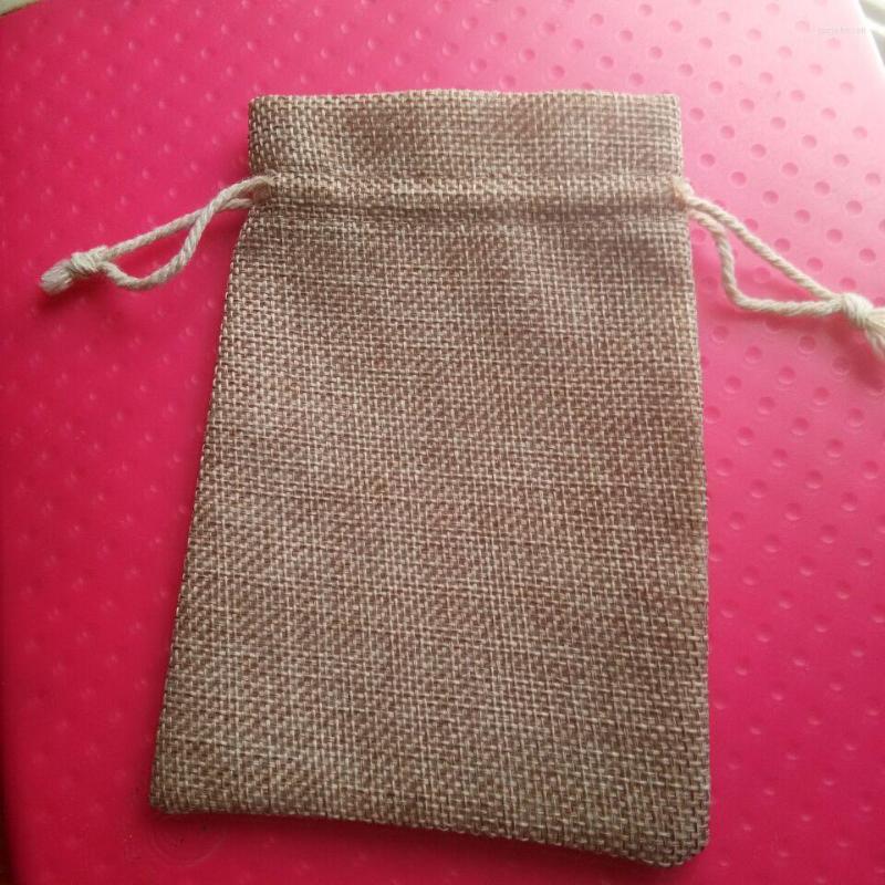 

Jewelry Pouches Arrivals Natural Burlap Jute Packaging Bag Cotton Thread Drawstring Wedding Birthday Party Gift Supplies