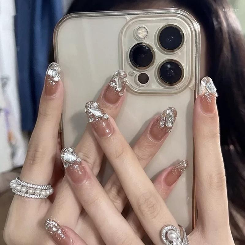 

False Nails Fake Press On Peach Butterfly Nude Simple Drill Rose Little Bear Love Halo Dyeing Dazzle Dark The Cross, 108