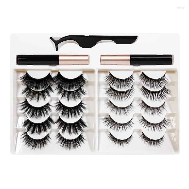 

False Eyelashes Magnetic With Eyeliner Kit 10 Pairs Reusable 3D