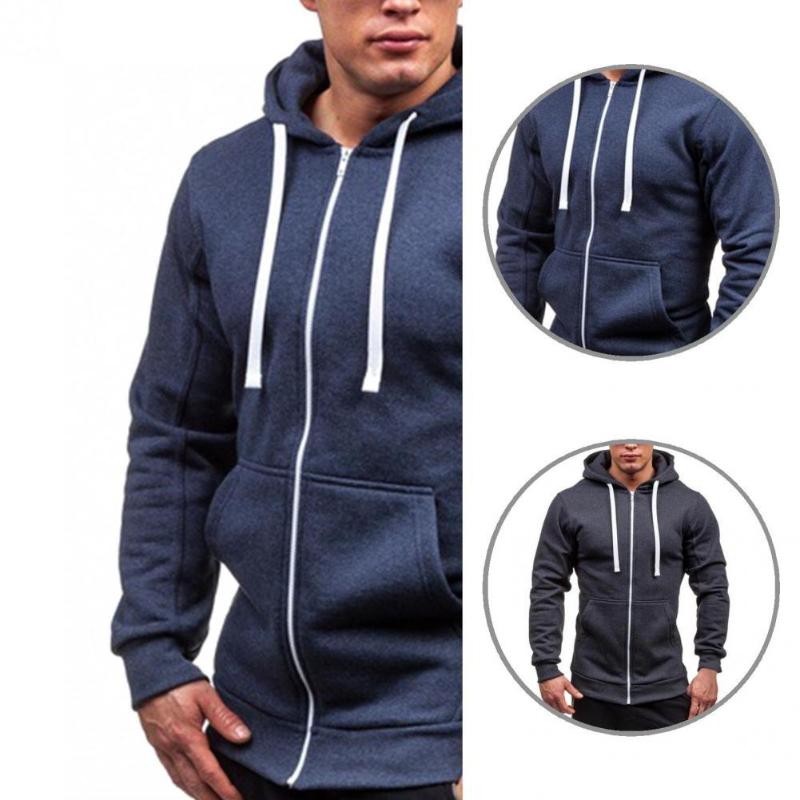 

Men's Jackets Top Stylish Side Pockets Autumn Jacket Coat Tracksuit Men Long Sleeve StreetwearMen's, Black