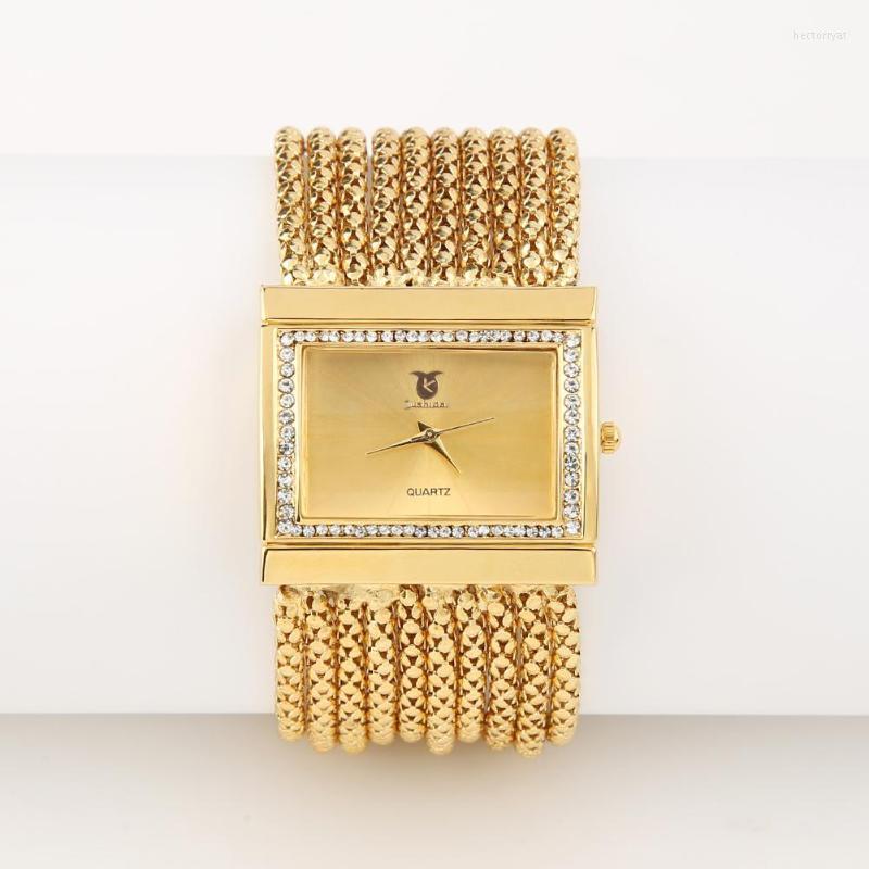 

Wristwatches Fashion Women Watches Luxury Multi-layer Beads Analog Quartz Alloy Golden Band Clock Bracelet Watch Ladies WatchWristwatches Wr