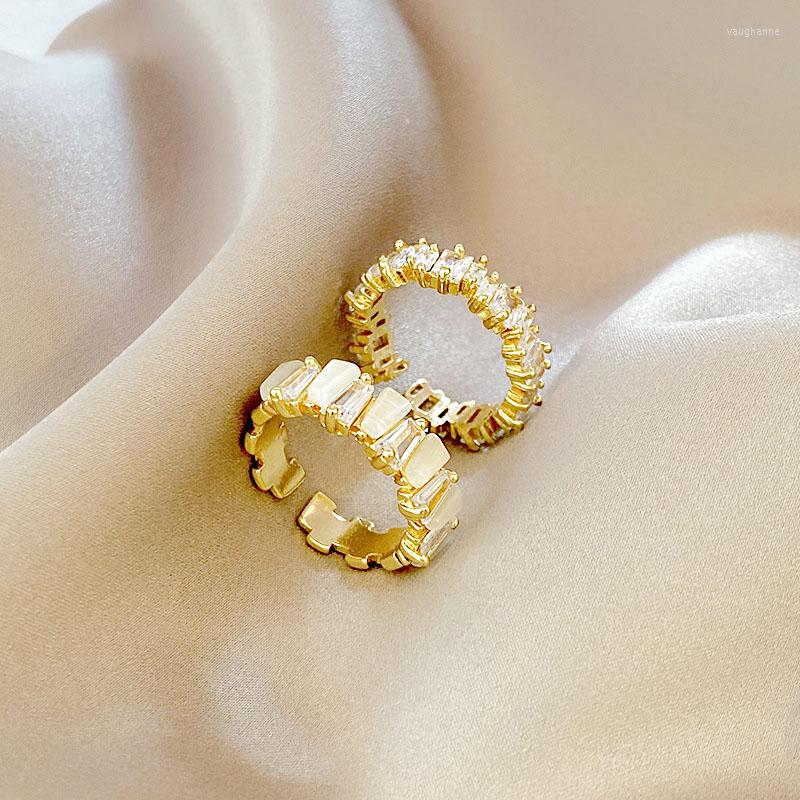 

Necklace Earrings Set Design Sense Luxurious Micro Inlaid Zircon Opal Rings For Woman Fashion Finger Jewelry Wedding Party Unusual, Picture shown