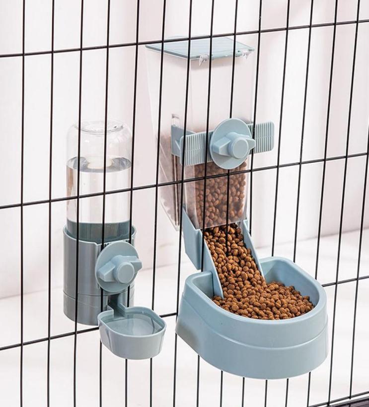

Cat Bowls Feeders Automatic Pet Cage Hanging Feeder Water Bottle Food Container Dispenser Bowl For Puppy Cats Feeding Product8344778