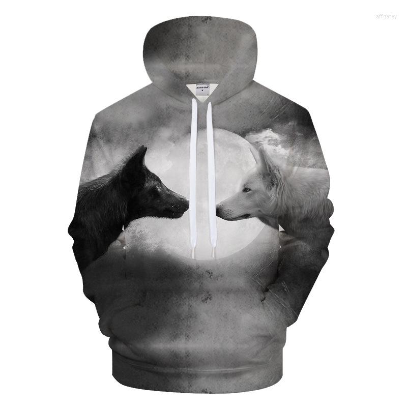

Men's Hoodies 2023 Wolf 3D Digital Printing Hooded Cap Hoodie Explosive Money Man Easy Leisure Time Big Code