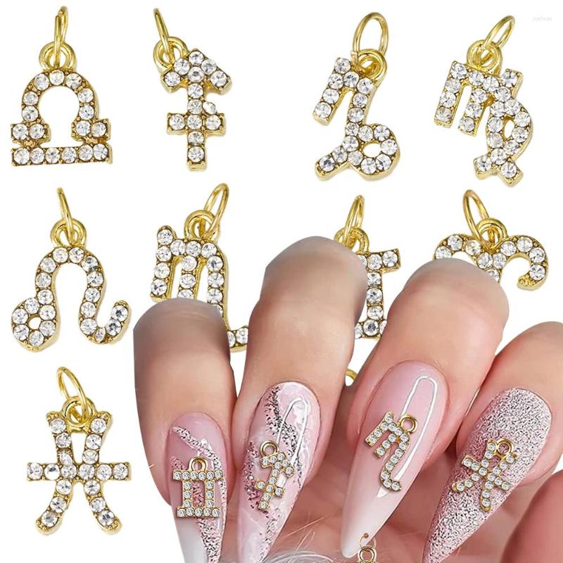 

Nail Art Decorations 10pcs Constellation Glitter Charm Diamond 12 Alloy Charms Luxury Crystal Parts Rhinestone Zodiac