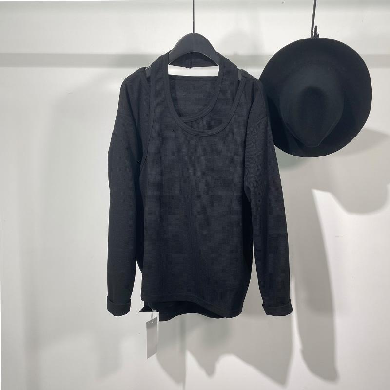 

Men's T Shirts Long-Sleeve T-Shirt Spring And Autumn Holiday Two Personality Niche Design Fashion Casual JacketMen's, White