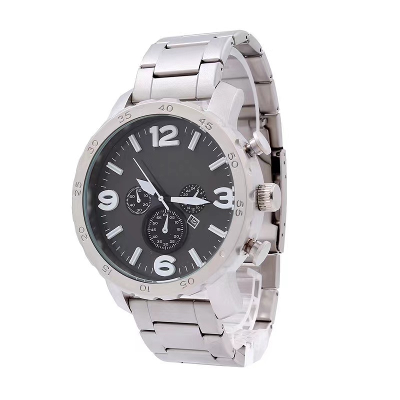

Large dial steel belt quartz watch designer with hot - selling watches wholesale, Gray