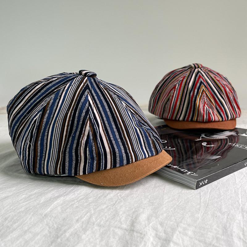 

Berets British Retro Octagonal Hat For Men And Women Summer Thin Section Sunshade Forward Street Fashion Baseball CapBerets, Red