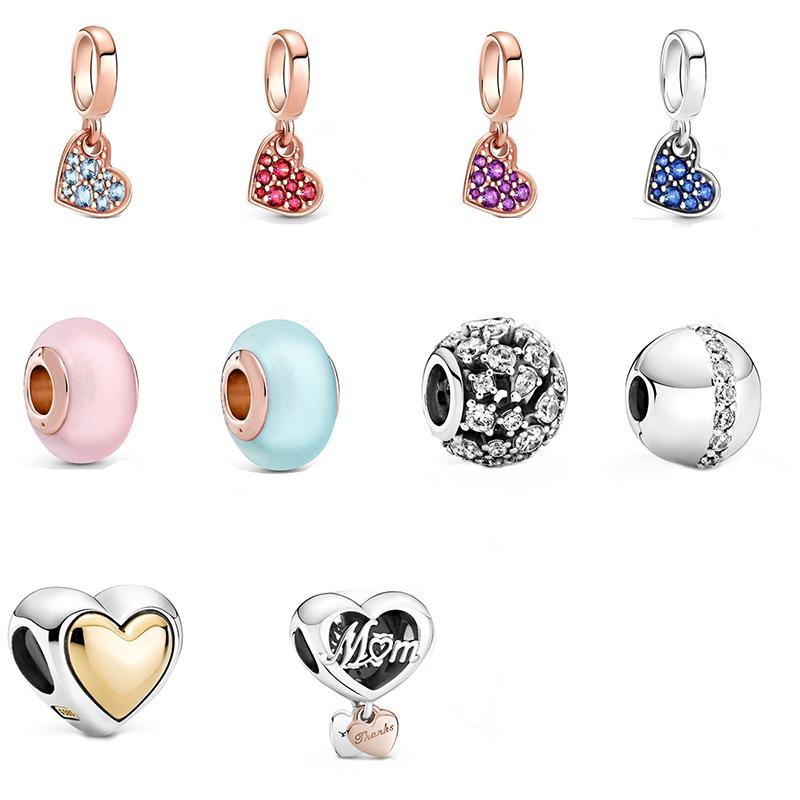 

Beads Other Openwork Matte Pink Blue Murano Glass Two Tonedomed Golden Stellar Red Pave Tilted Heart Dangle Charm For LadiesOther