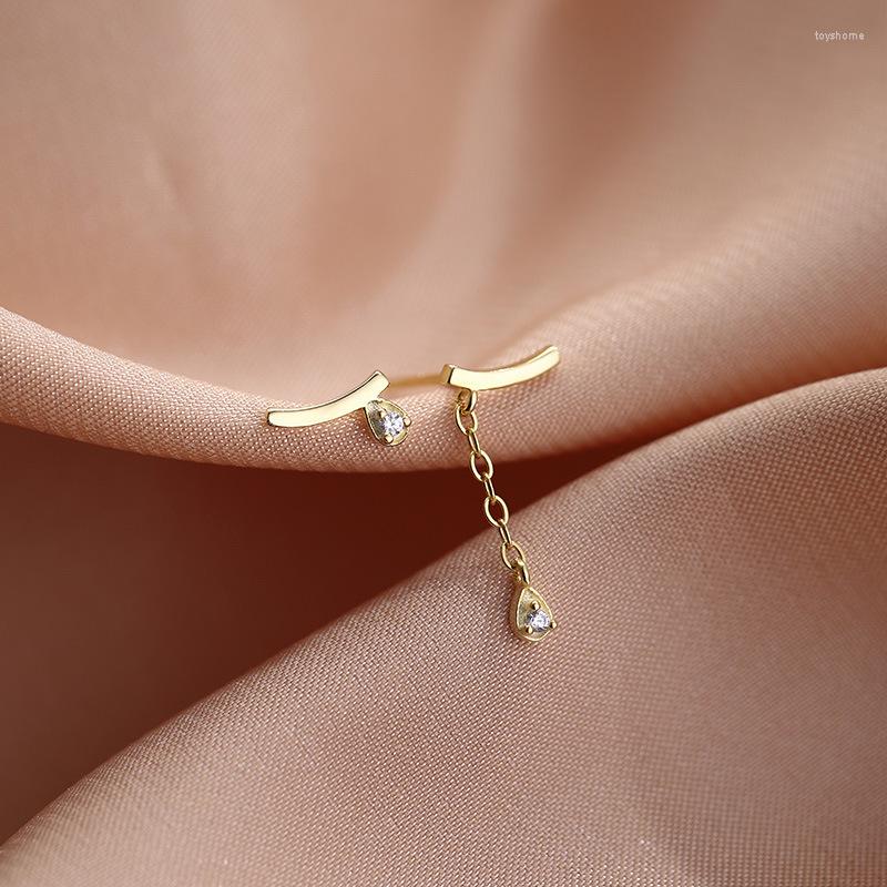 

Dangle Earrings Silver Color Female Asymmetrical Design Drop Golden Jewelry For Women Party Engagement Brincos