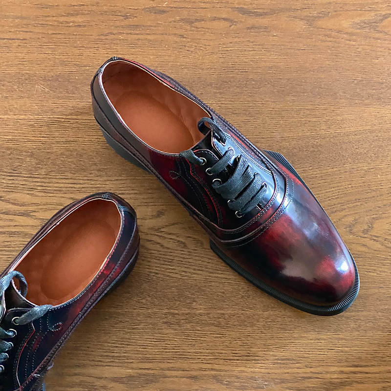 

Handmade Mens Formal Business Shoes Full Grain Leather Gentlemen Derby Shoes Male Oxfords, As pics