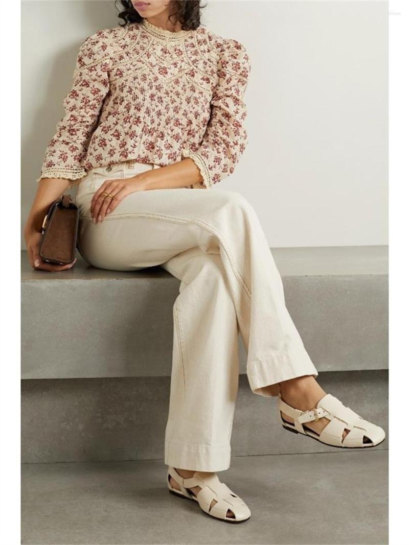 

Women' Blouses Women' Floral Printed Ruffled Collar Blouse 2023 Spring Summer Fashion Ladies Long Sleeve Loose Sweet Shirt